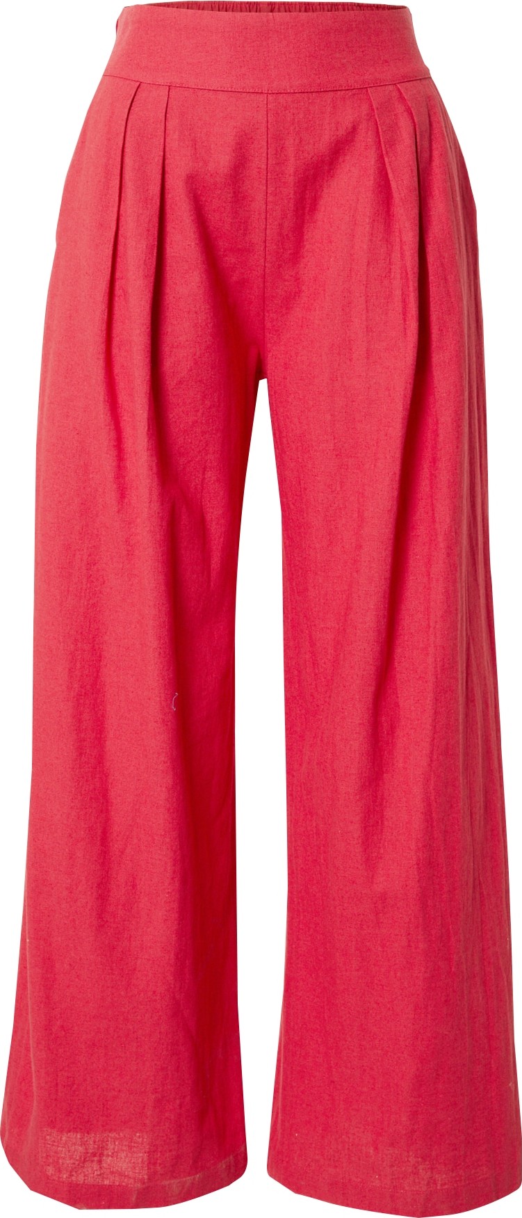 Abercrombie & Fitch Kalhoty se sklady v pase jasně červená