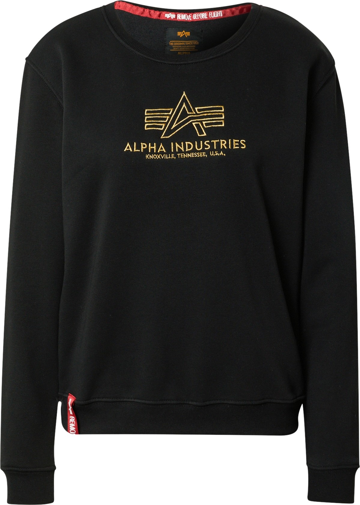 ALPHA INDUSTRIES Mikina 'Embroidery' zlatá / černá