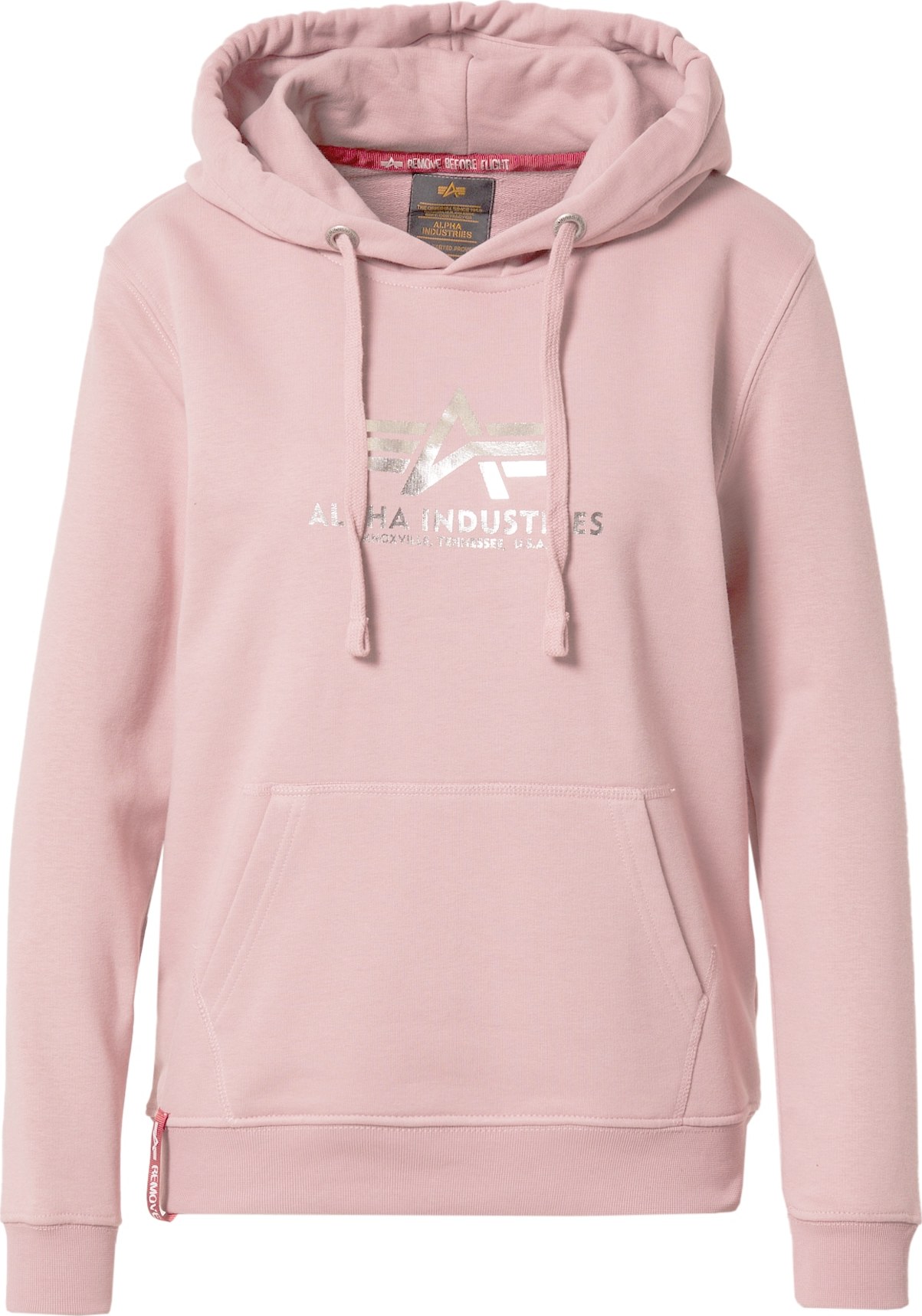 ALPHA INDUSTRIES Mikina stříbrně šedá / růžová