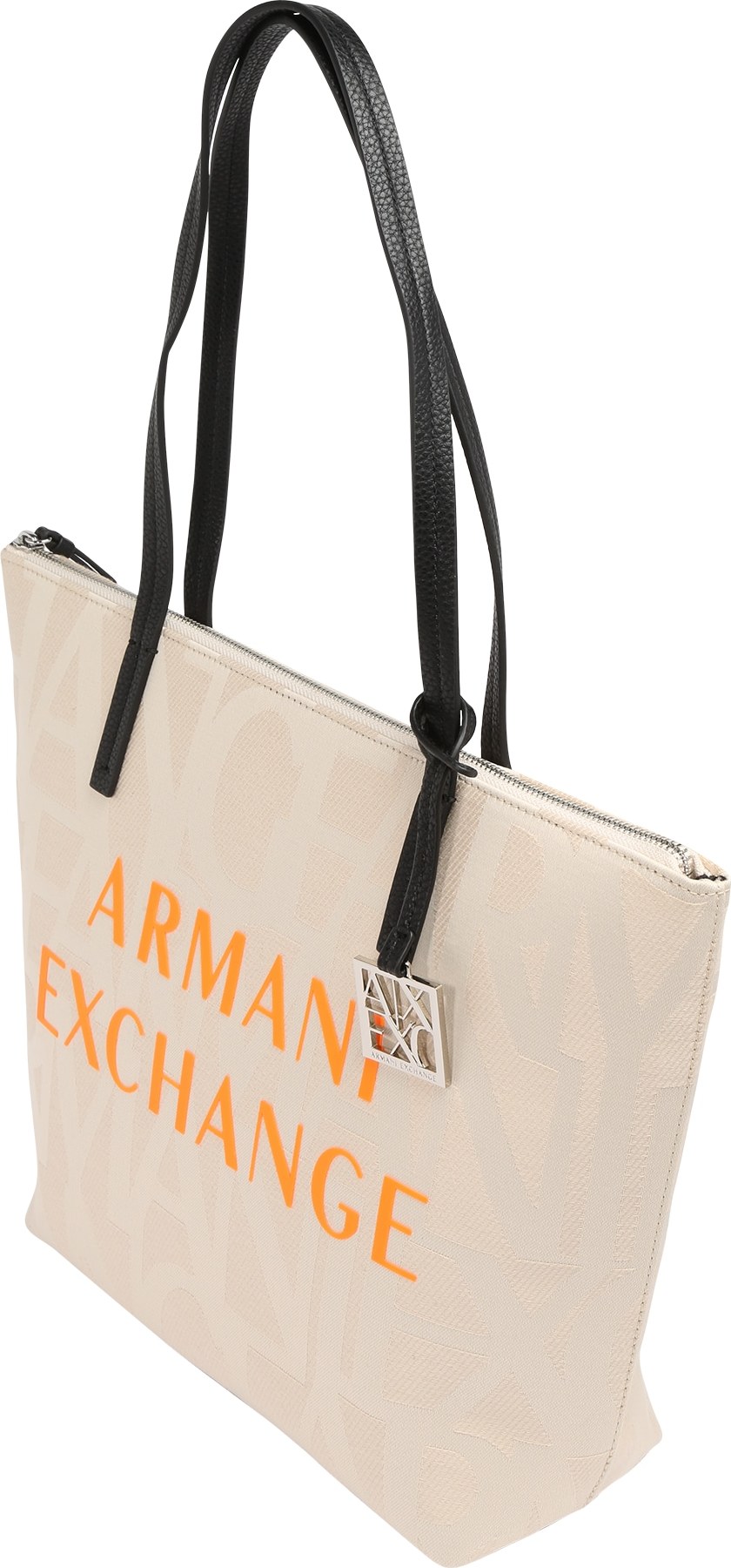 ARMANI EXCHANGE Nákupní taška béžová / tmavě oranžová
