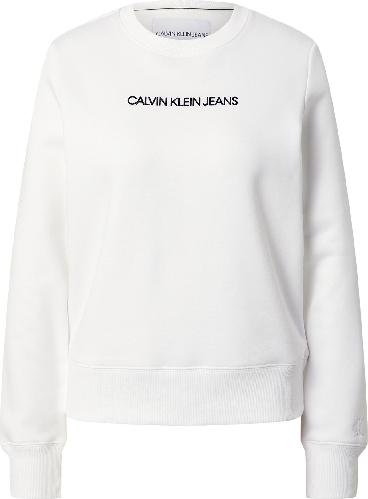 Calvin Klein Jeans Mikina černá / bílá