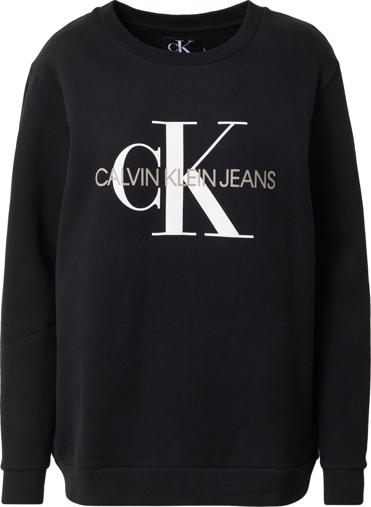 Calvin Klein Jeans Mikina černá / bílá