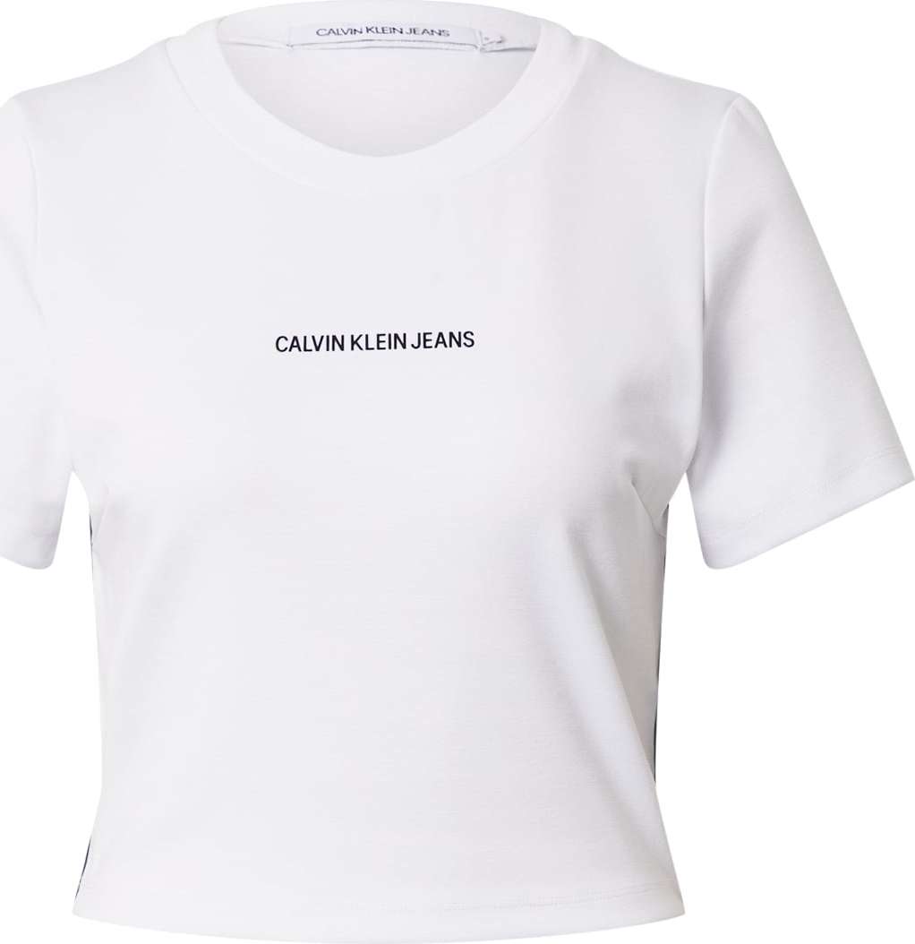 Calvin Klein Jeans Tričko 'Milano' černá / bílá