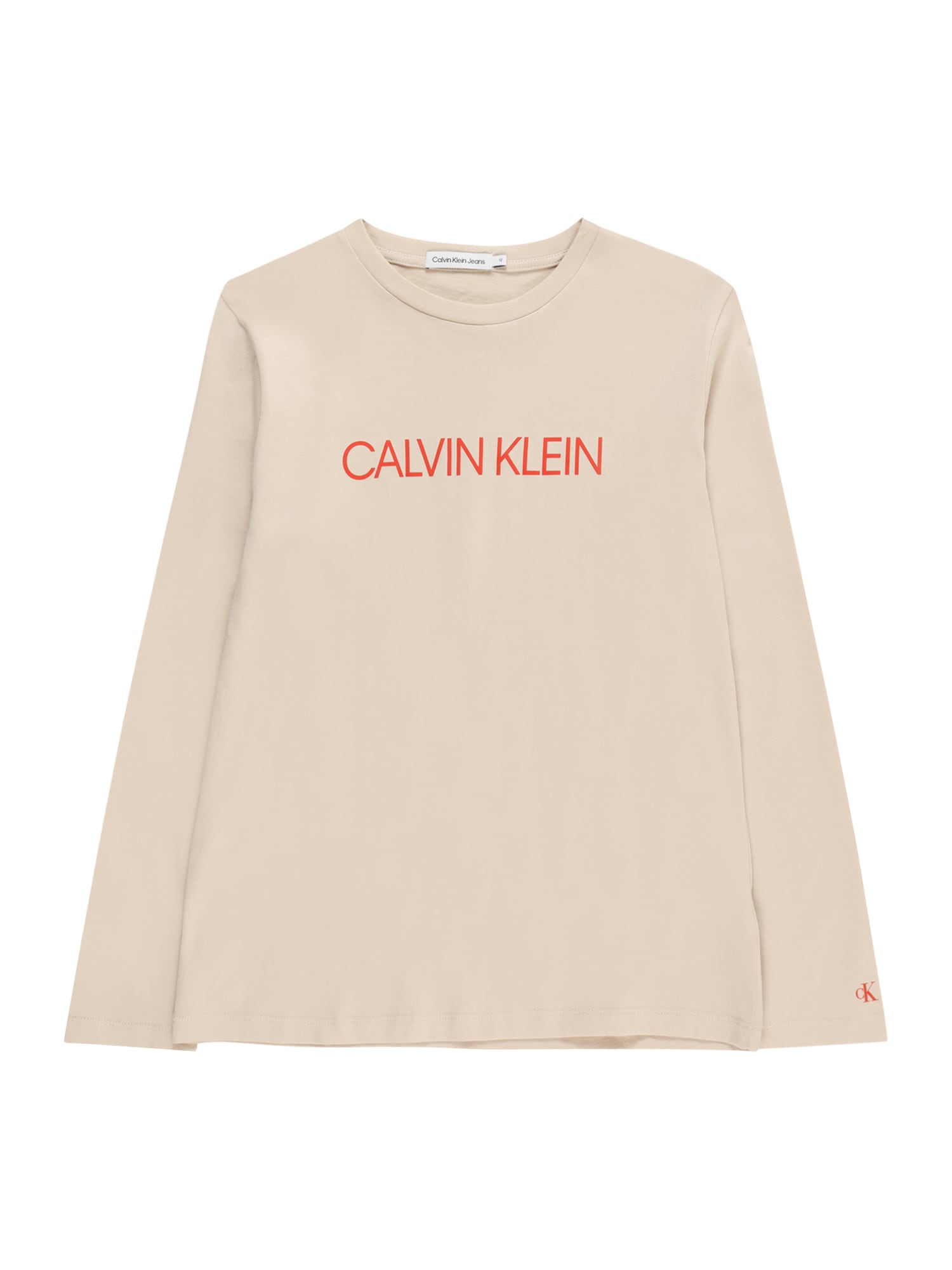 Calvin Klein Jeans Tričko světle béžová / oranžová