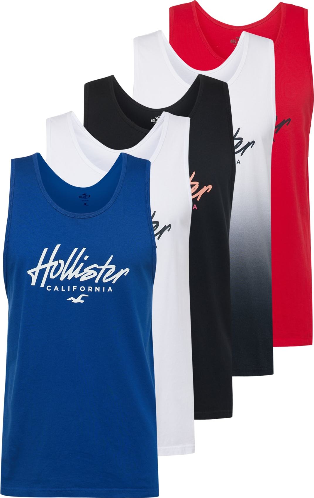 HOLLISTER Tričko modrá / červená / černá / bílá