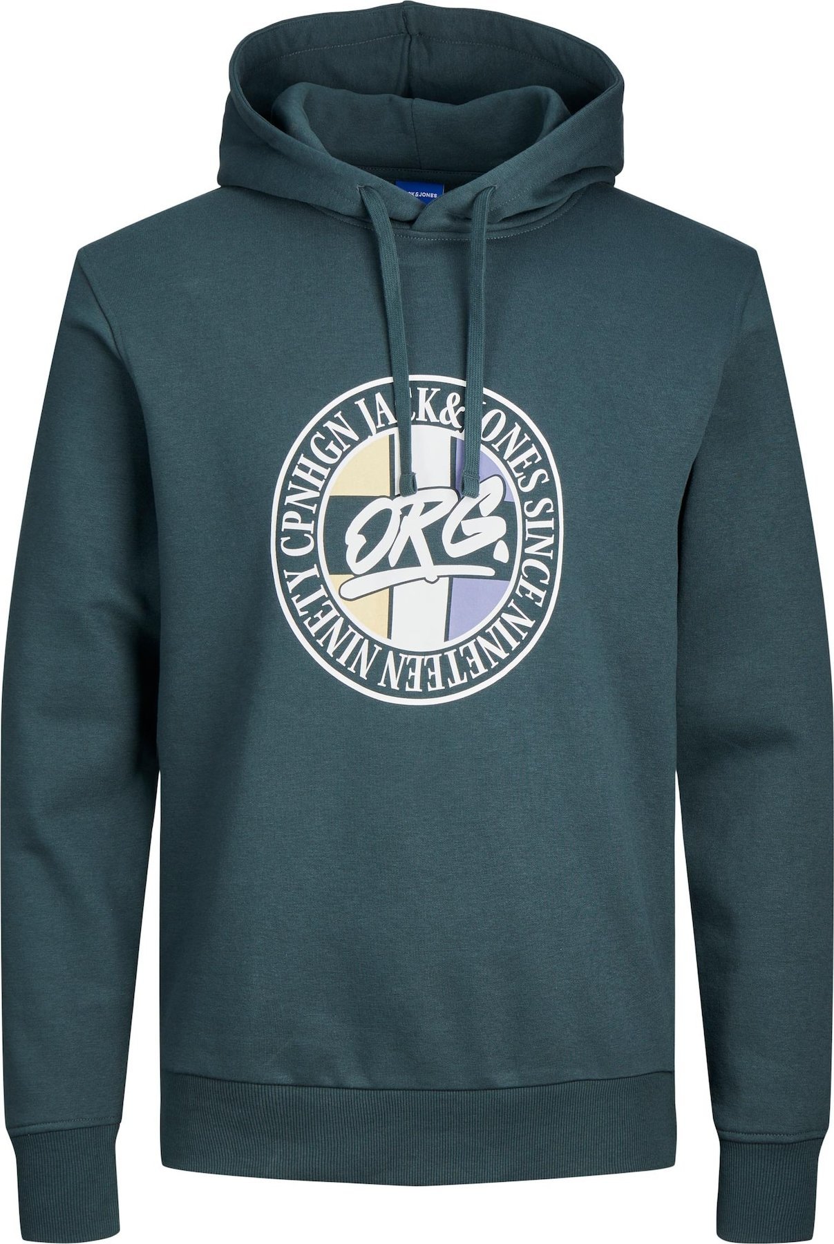 JACK & JONES Mikina 'Arthur' světle žlutá / jedle / lenvandulová / bílá