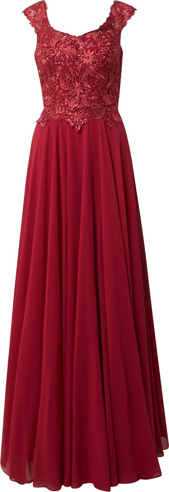LUXUAR Společenské šaty vínově červená