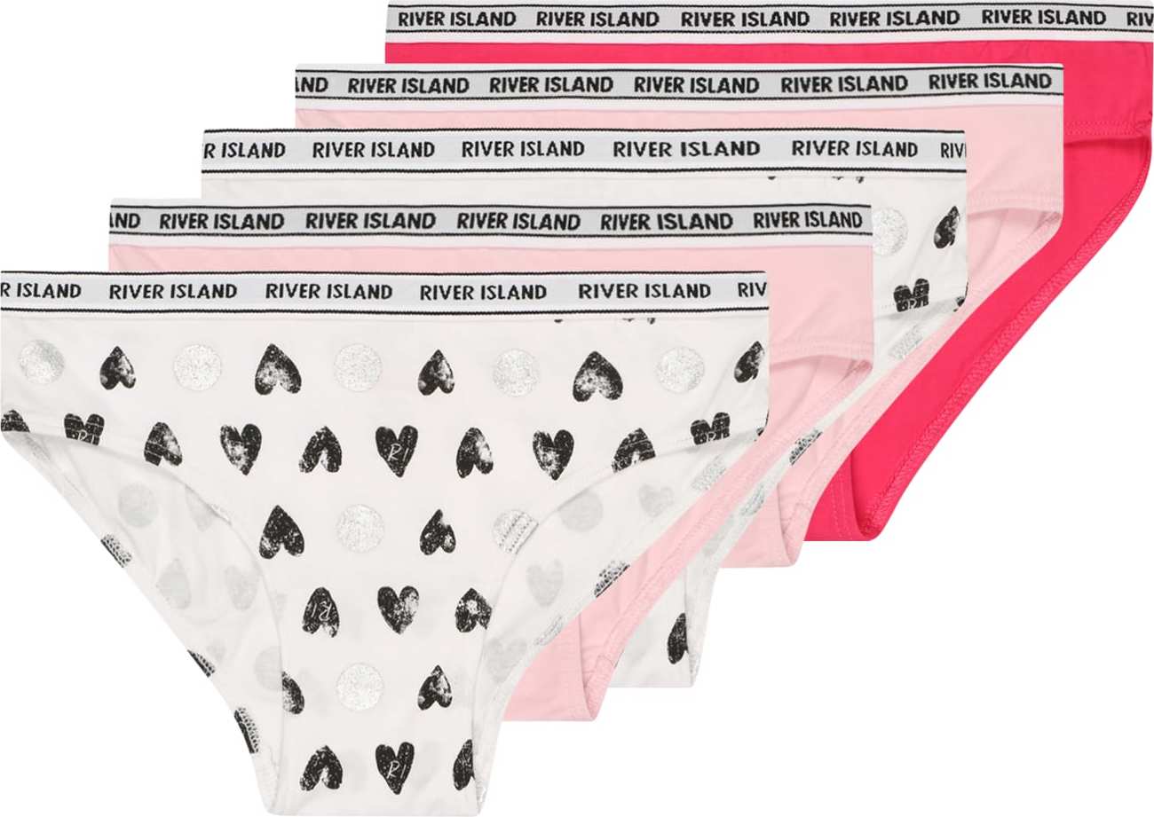 River Island Spodní prádlo pink / růžová / černá / bílá