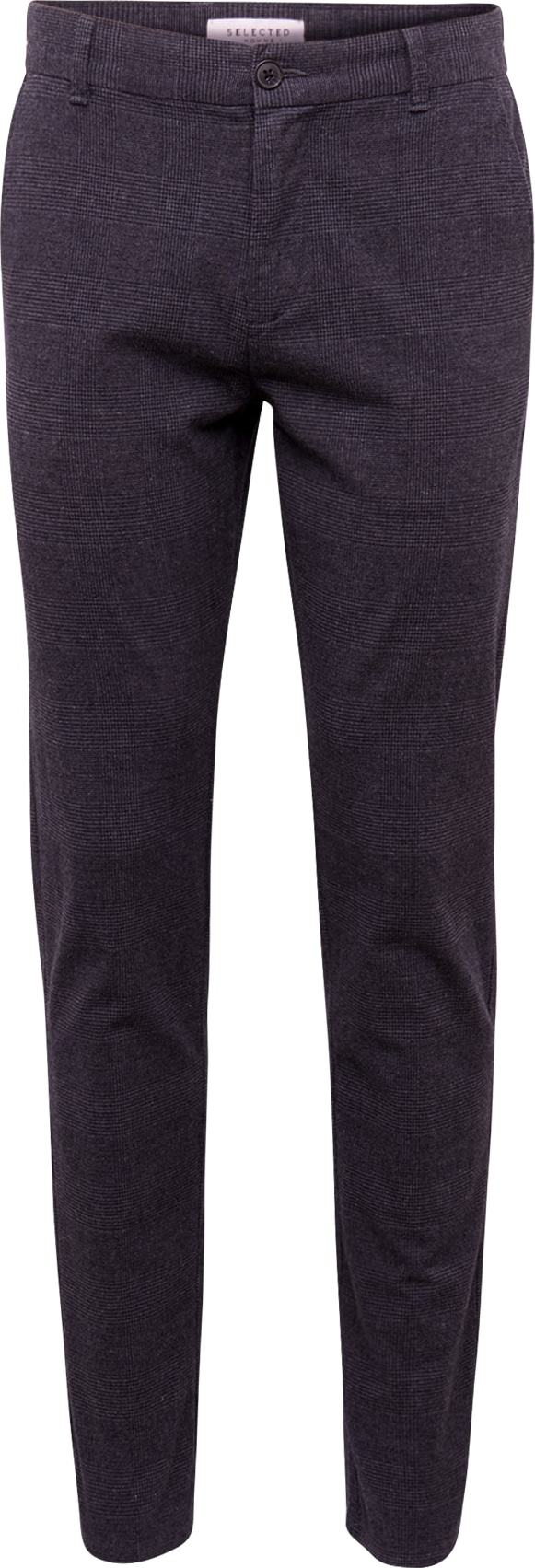SELECTED HOMME Kalhoty s puky 'SLHSLIM-ARVAL DARK CHECK PANTS W' černá