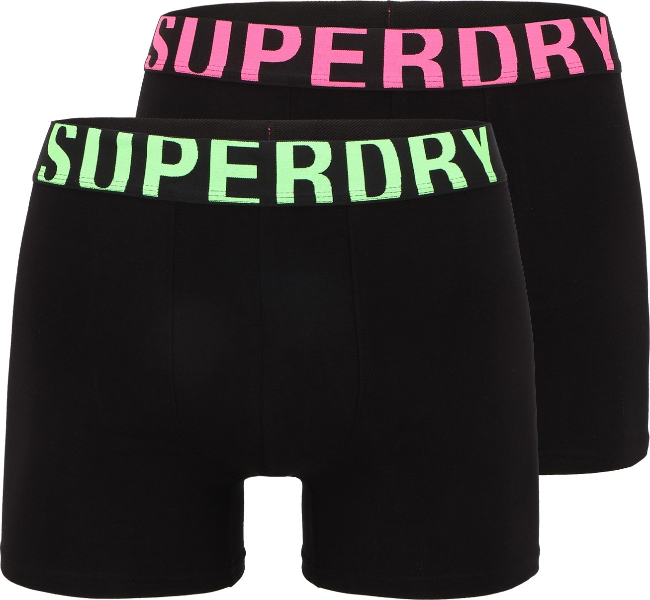 Superdry Boxerky světle zelená / pink / černá