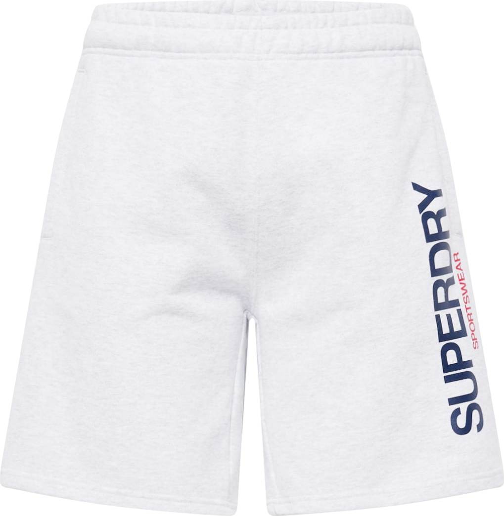 Superdry Kalhoty enciánová modrá / šedý melír / jasně červená