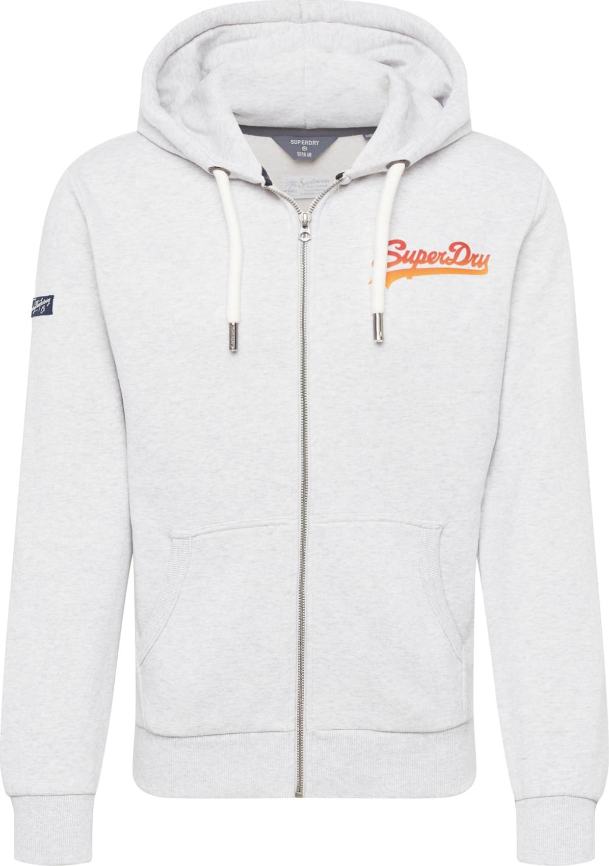 Superdry Mikina světle šedá / oranžová / červená