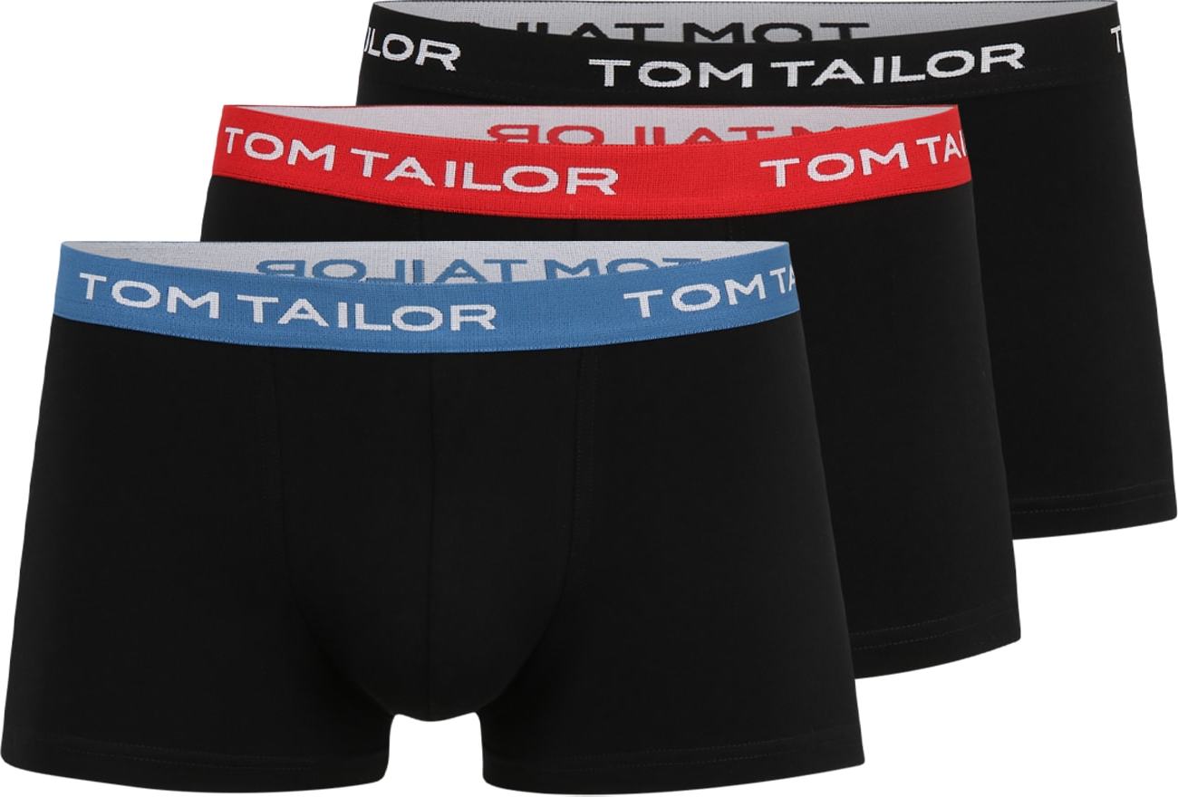 TOM TAILOR Boxerky světlemodrá / červená / černá