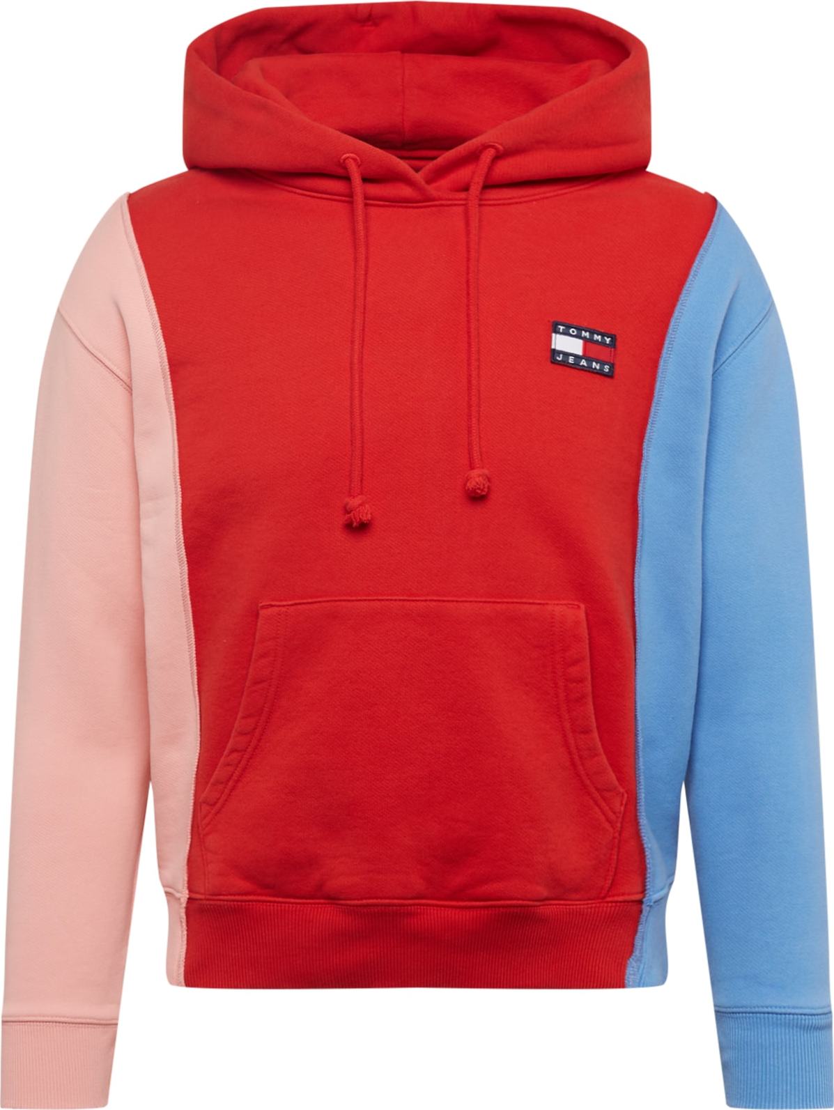 Tommy Jeans Mikina modrá / pink / červená