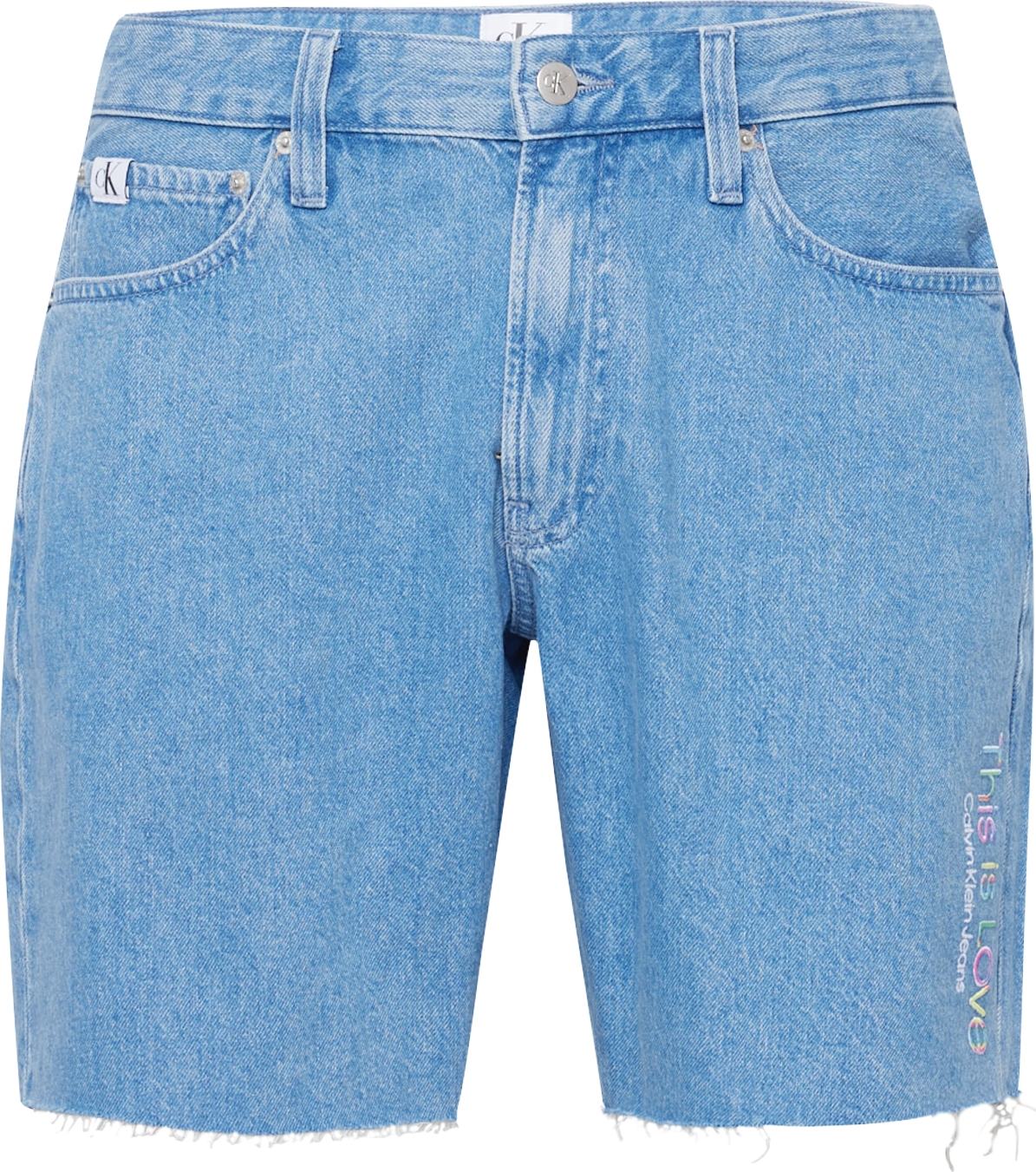 Džíny Calvin Klein Jeans modrá džínovina / žlutá / pink / bílá