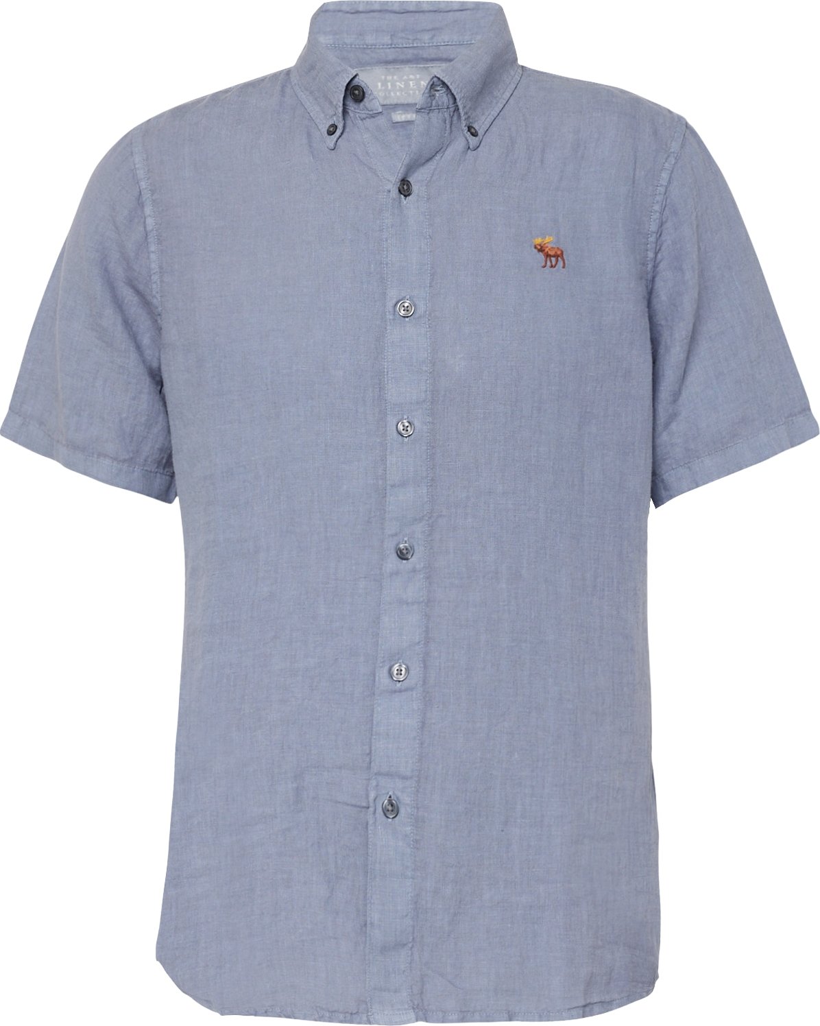 Košile Abercrombie & Fitch kouřově modrá / kaštanově hnědá / koňaková