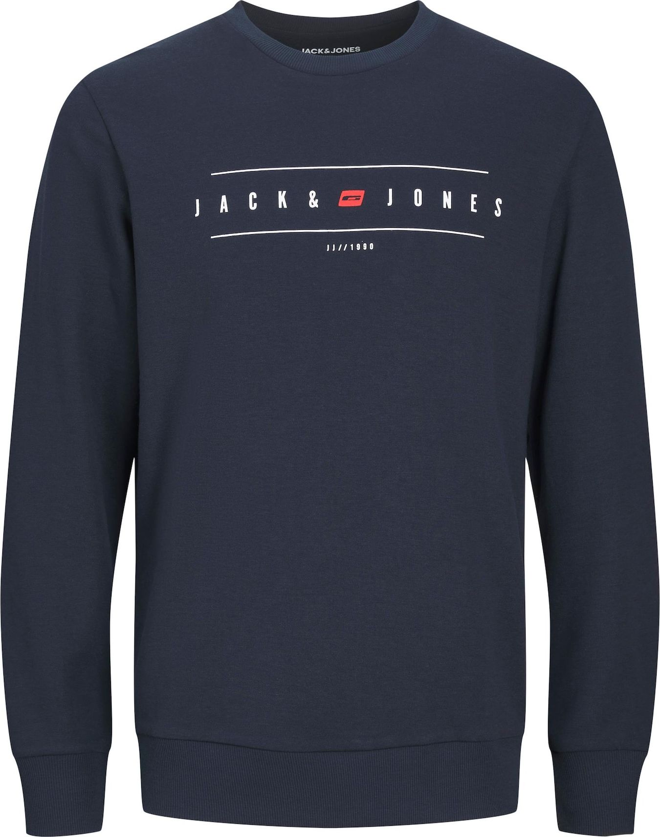 Mikina jack & jones námořnická modř / červená třešeň / bílá