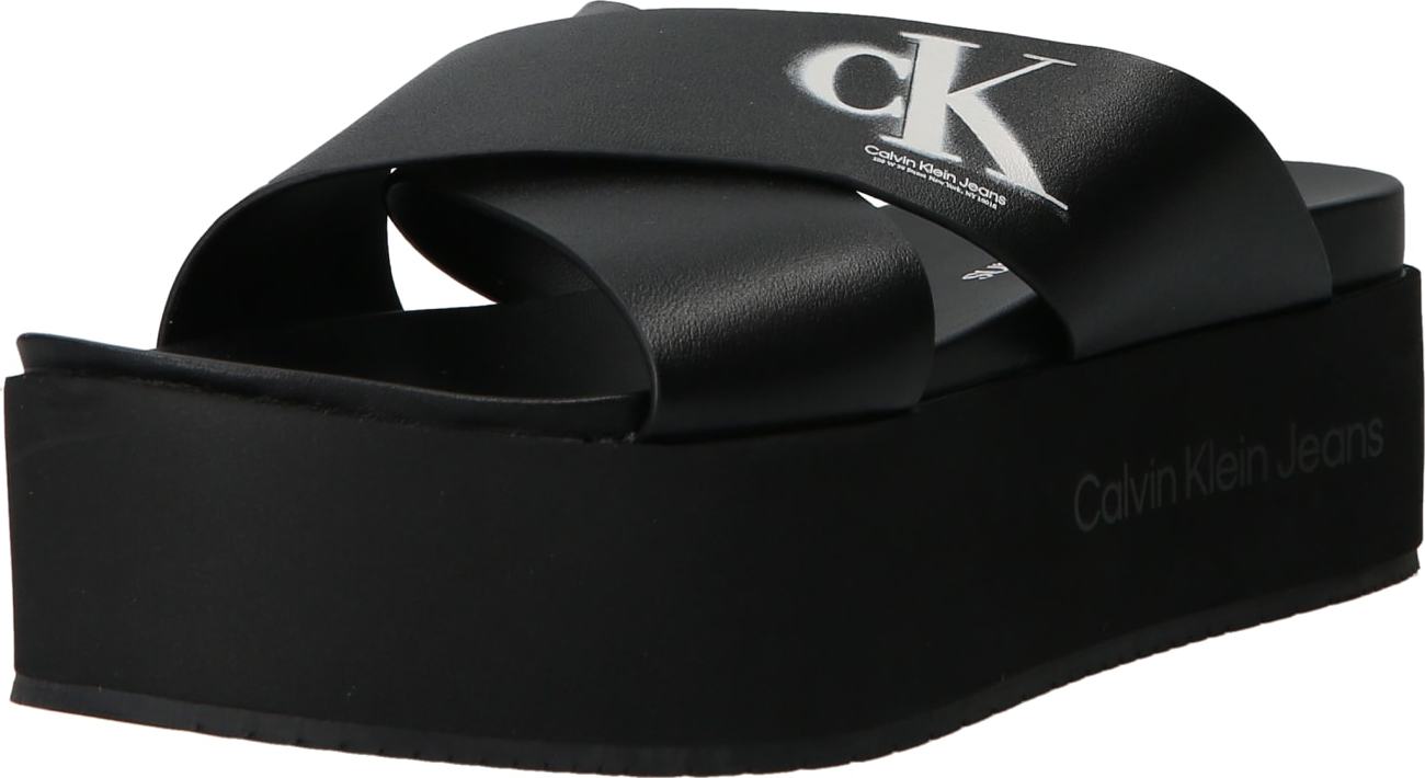 Pantofle Calvin Klein Jeans černá / bílá