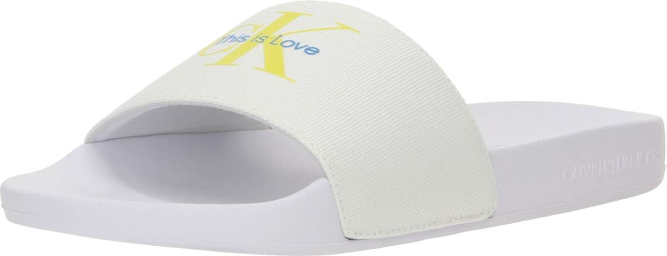 Pantofle 'PRIDE' Calvin Klein Jeans nebeská modř / žlutá / bílá