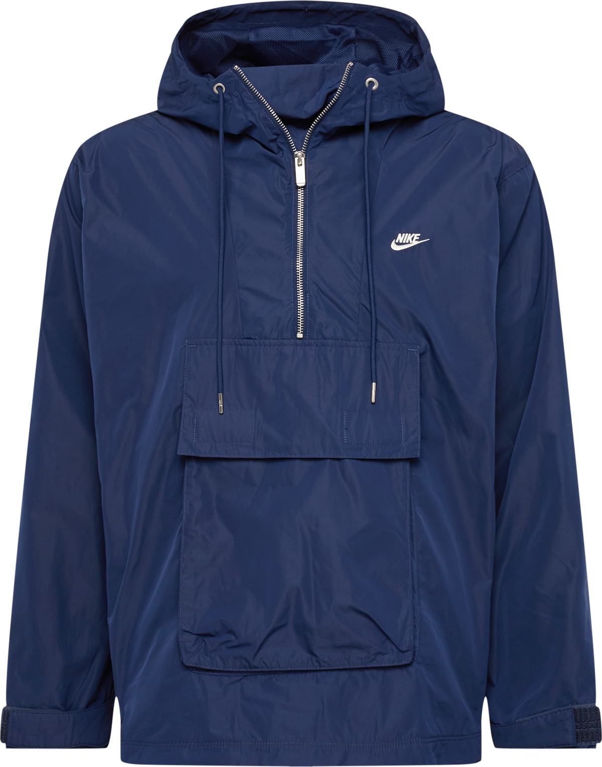Přechodná bunda Nike Sportswear noční modrá / bílá