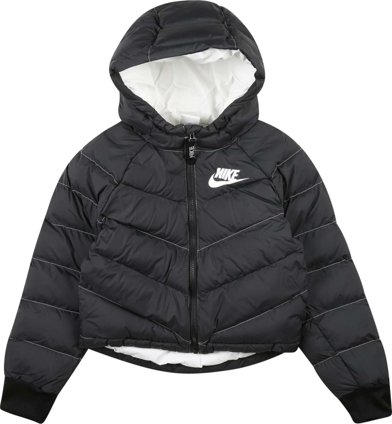 Přechodná bunda Nike Sportswear černá / bílá