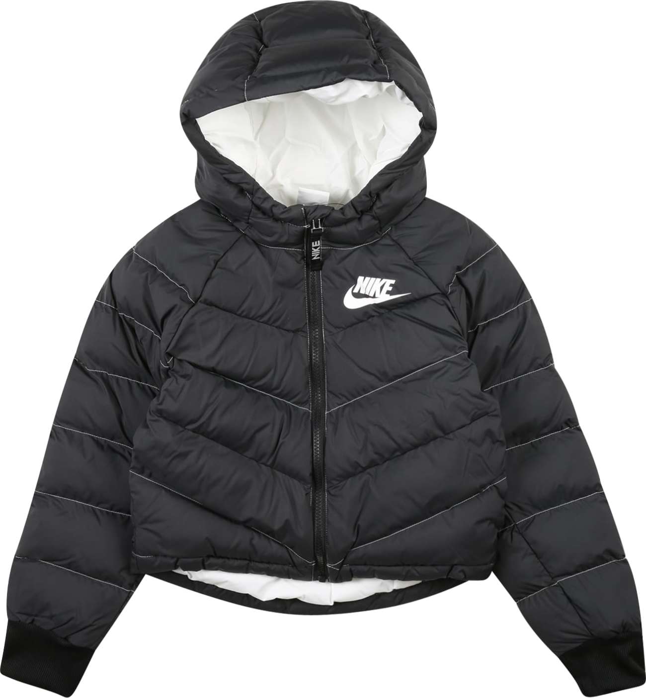 Přechodná bunda Nike Sportswear černá / bílá