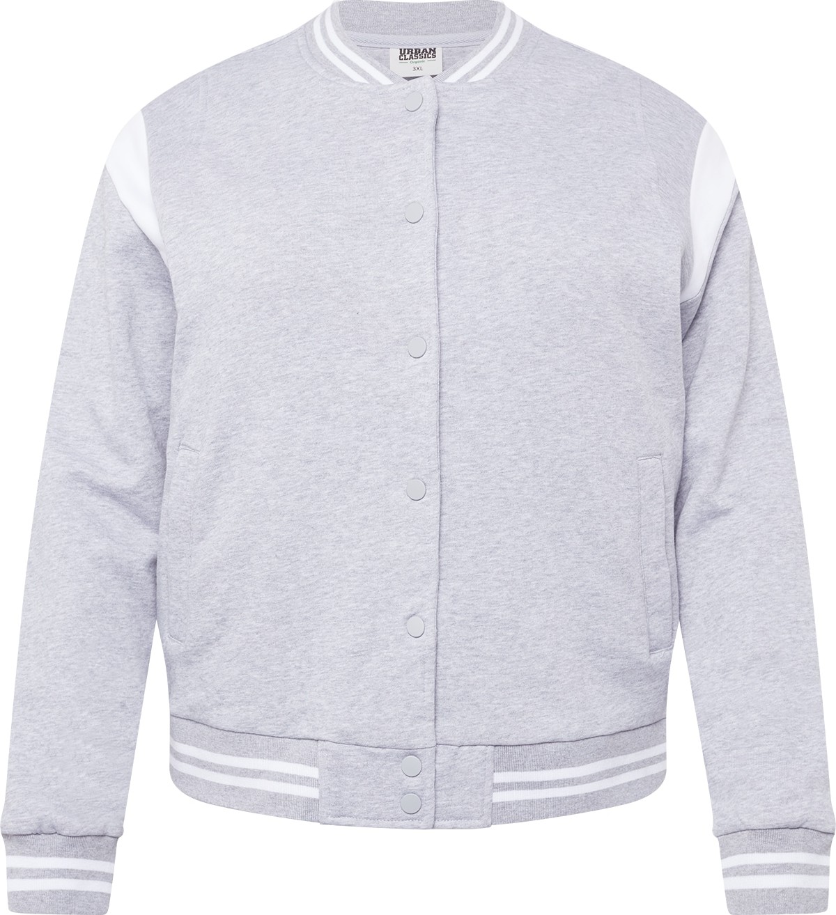 Přechodná bunda Urban Classics šedá / bílá