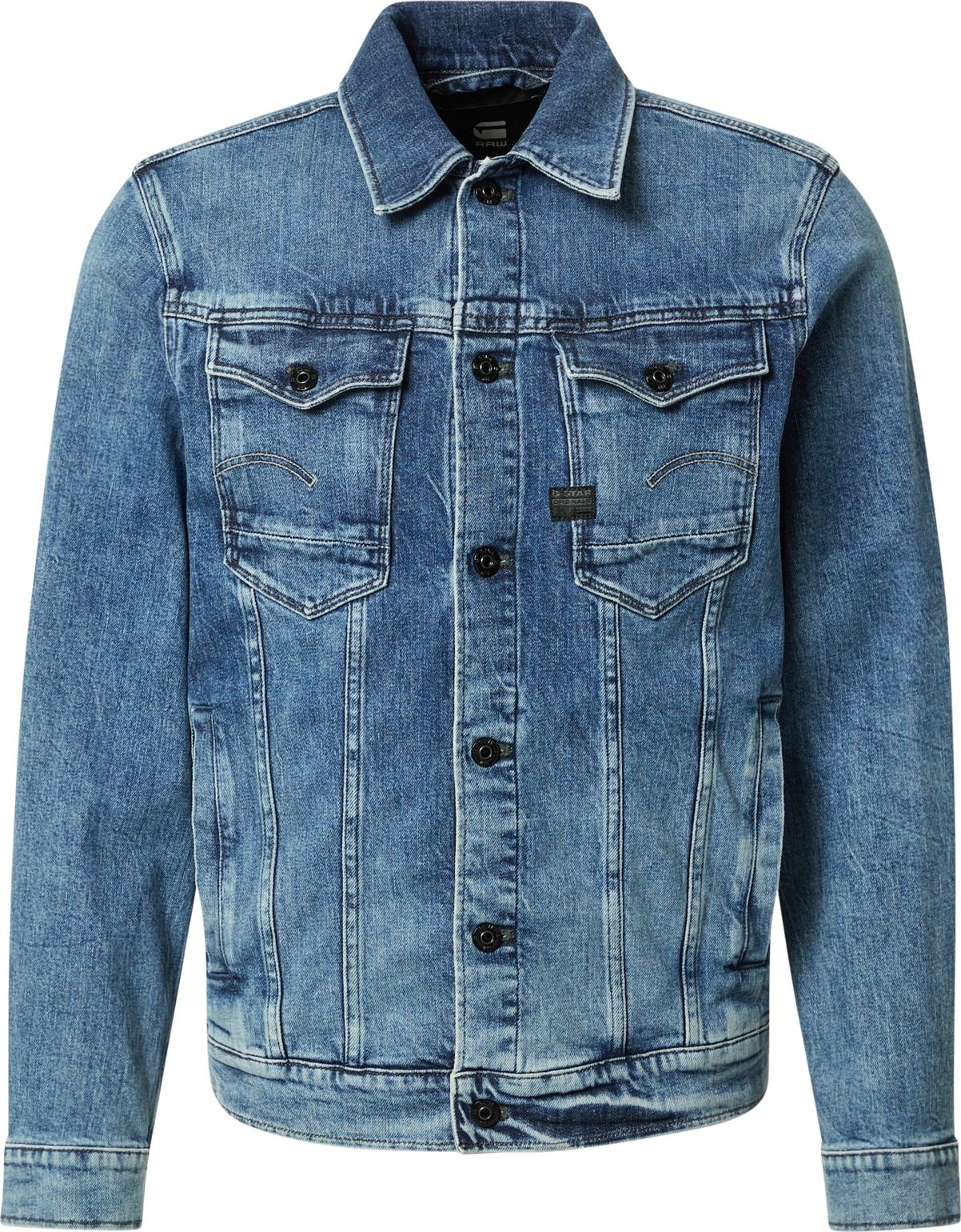 Přechodná bunda G-Star Raw modrá džínovina