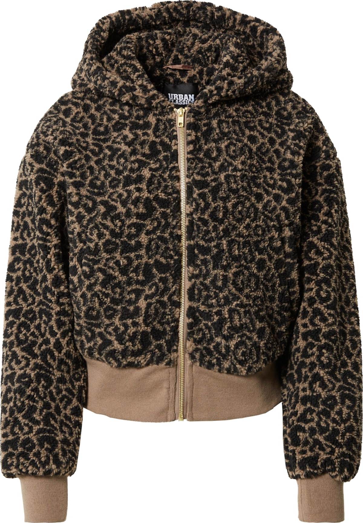 Přechodná bunda Urban Classics šedobéžová / černá
