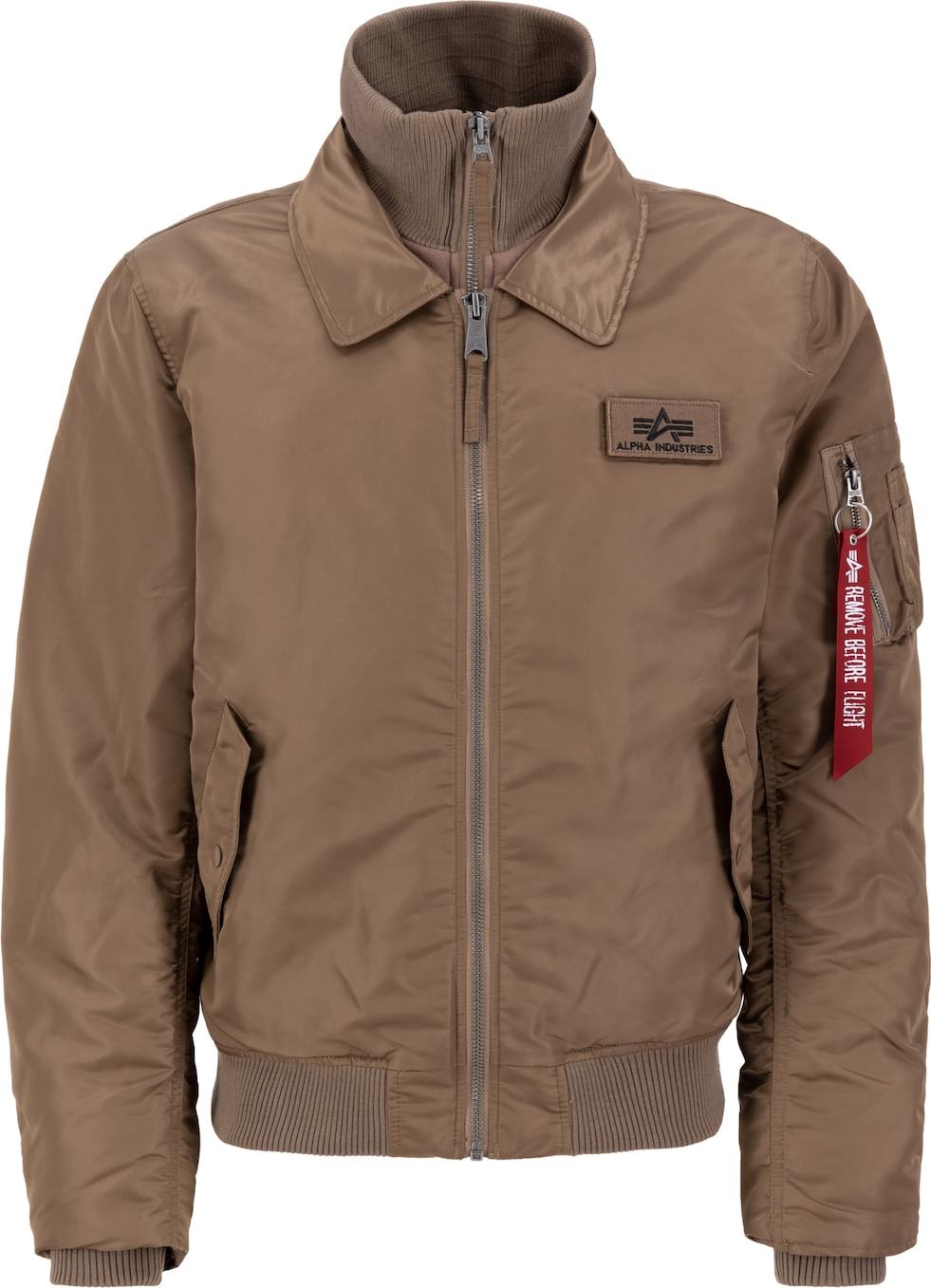 Přechodná bunda 'Jet Blast' alpha industries šedobéžová / červená / bílá