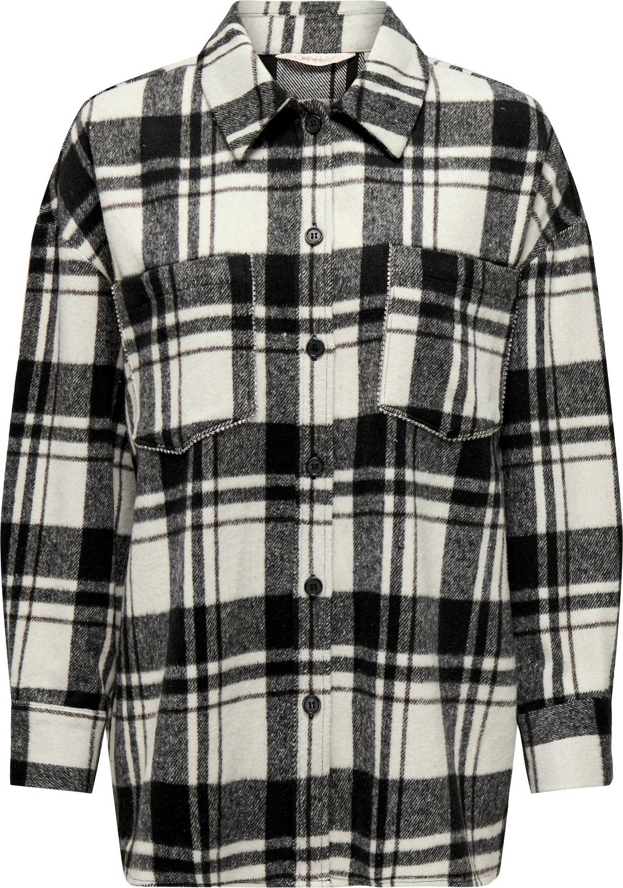 Přechodná bunda 'KINSLEY' Only černá / bílá