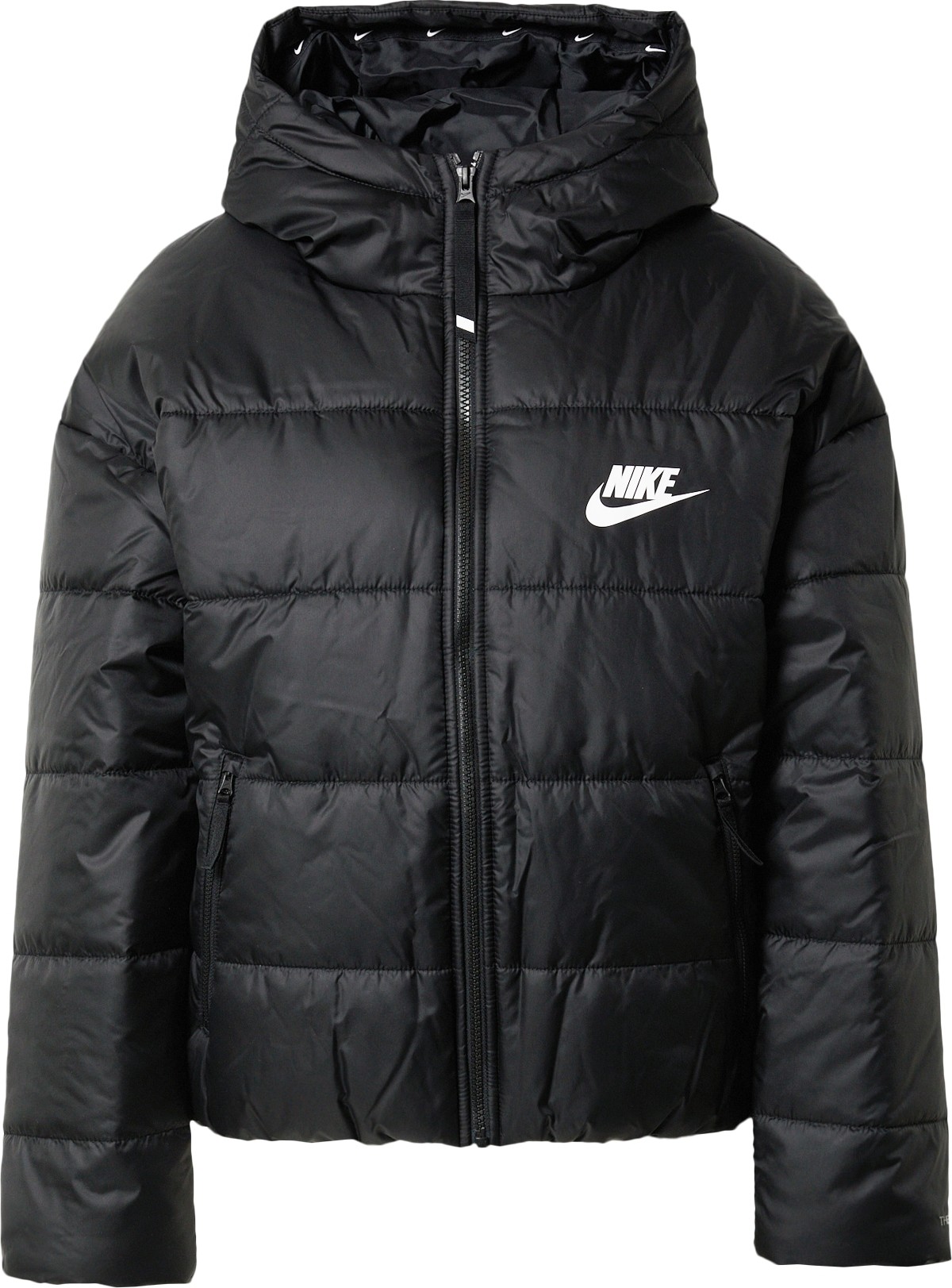 Zimní bunda Nike Sportswear černá / bílá