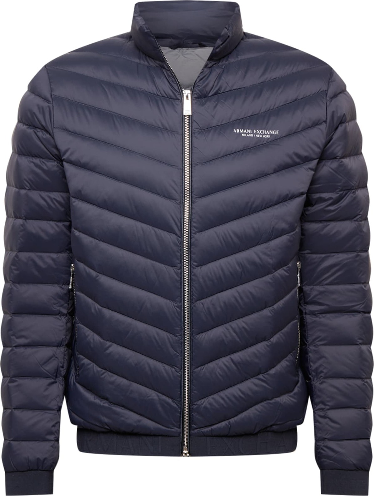 Zimní bunda Armani Exchange námořnická modř / bílá