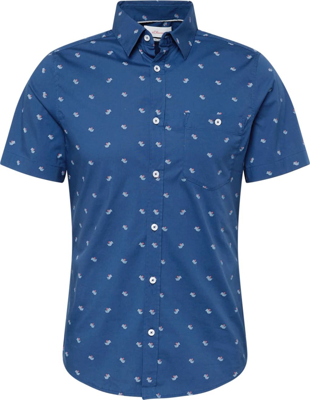 Košile s.Oliver námořnická modř / opálová / červená