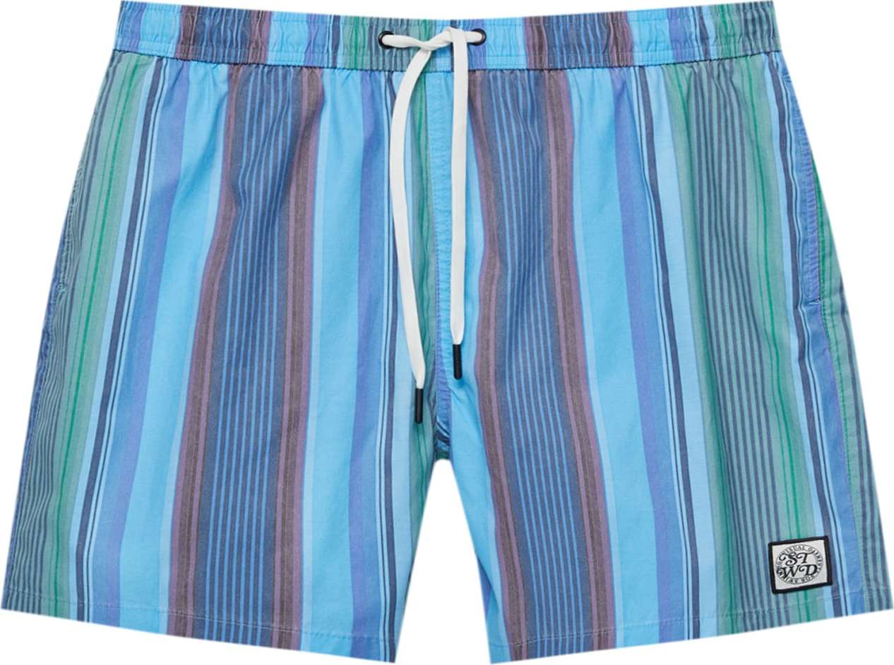 Plavecké šortky Pull&Bear modrá / nebeská modř / trávově zelená / lenvandulová