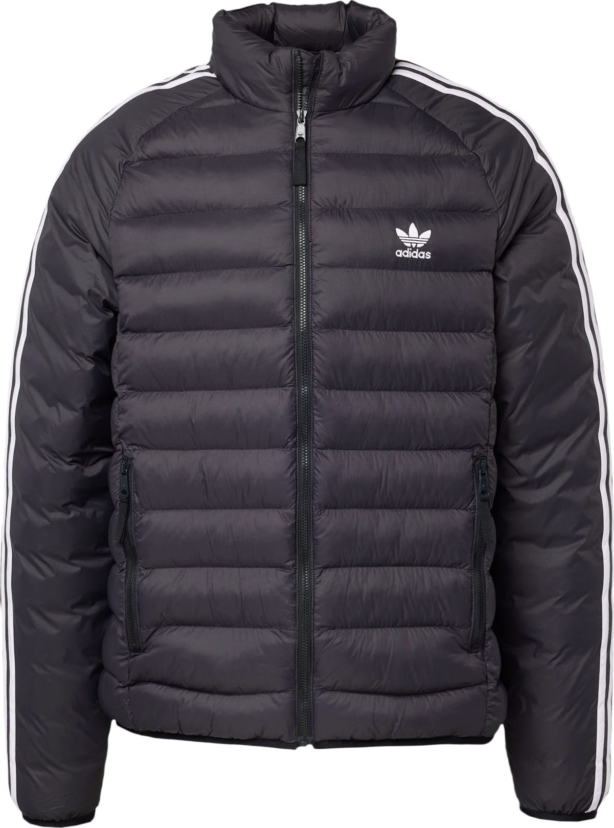 Přechodná bunda adidas Originals černá / bílá