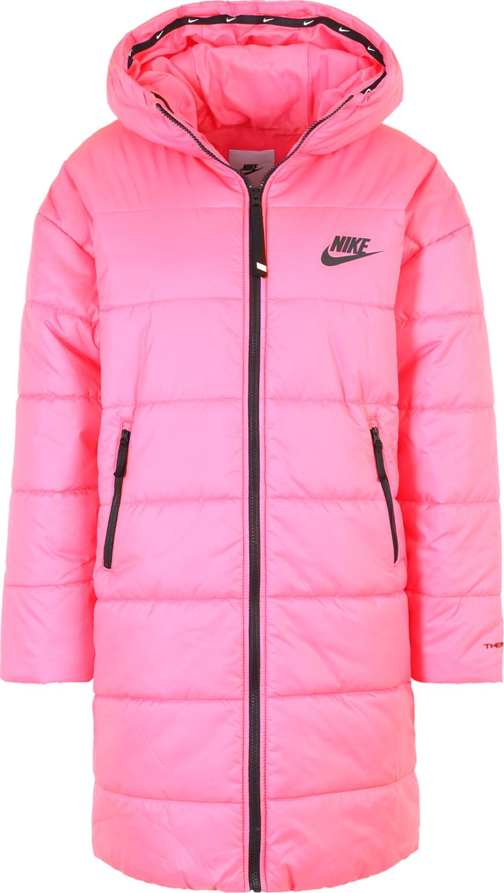 Přechodný kabát Nike Sportswear tmavě šedá / pink