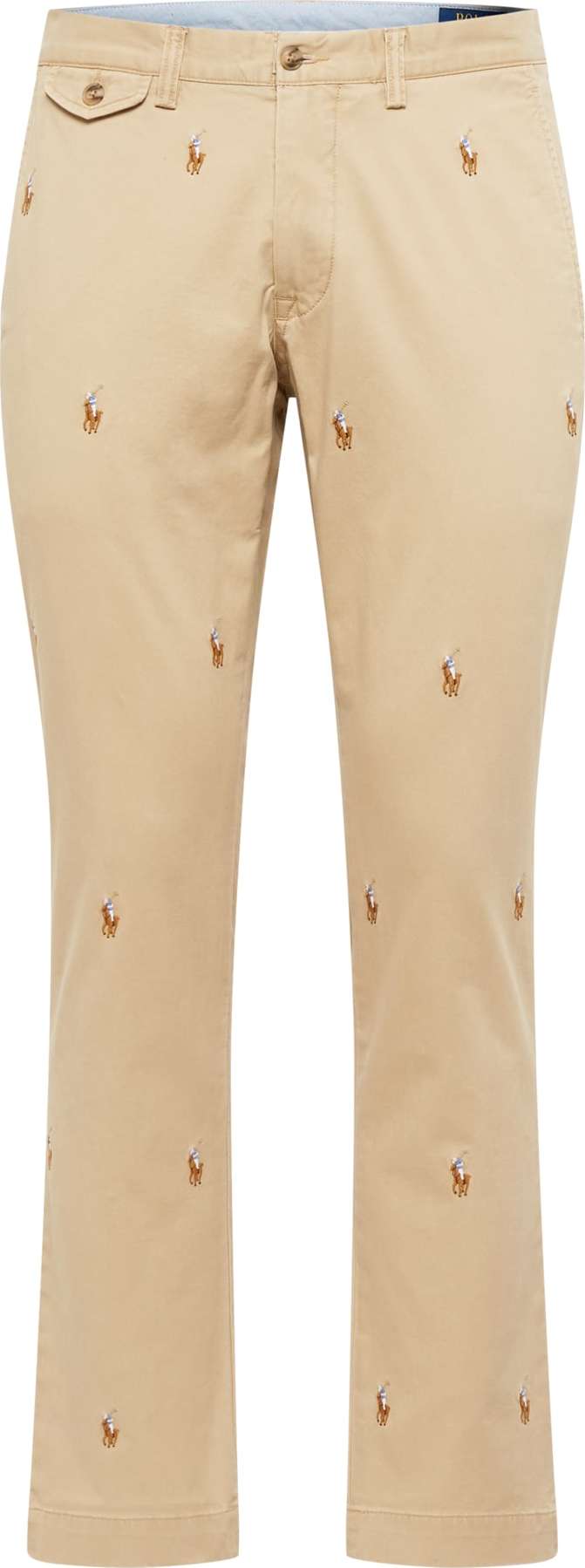 Chino kalhoty 'BEDFORD' Polo Ralph Lauren světlemodrá / hnědá / světle hnědá / bílá