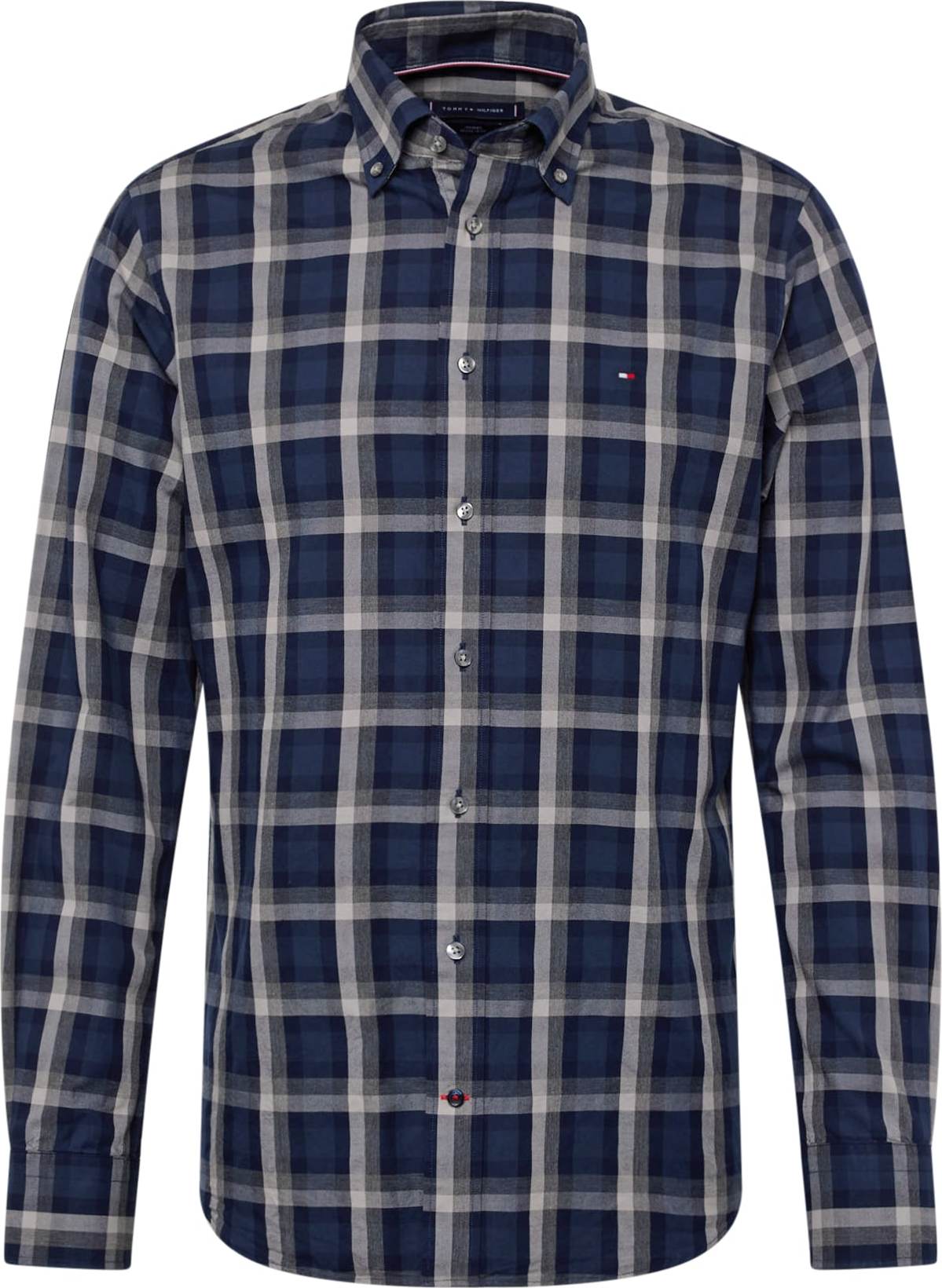 Košile Tommy Hilfiger tmavě modrá / šedý melír / bílá