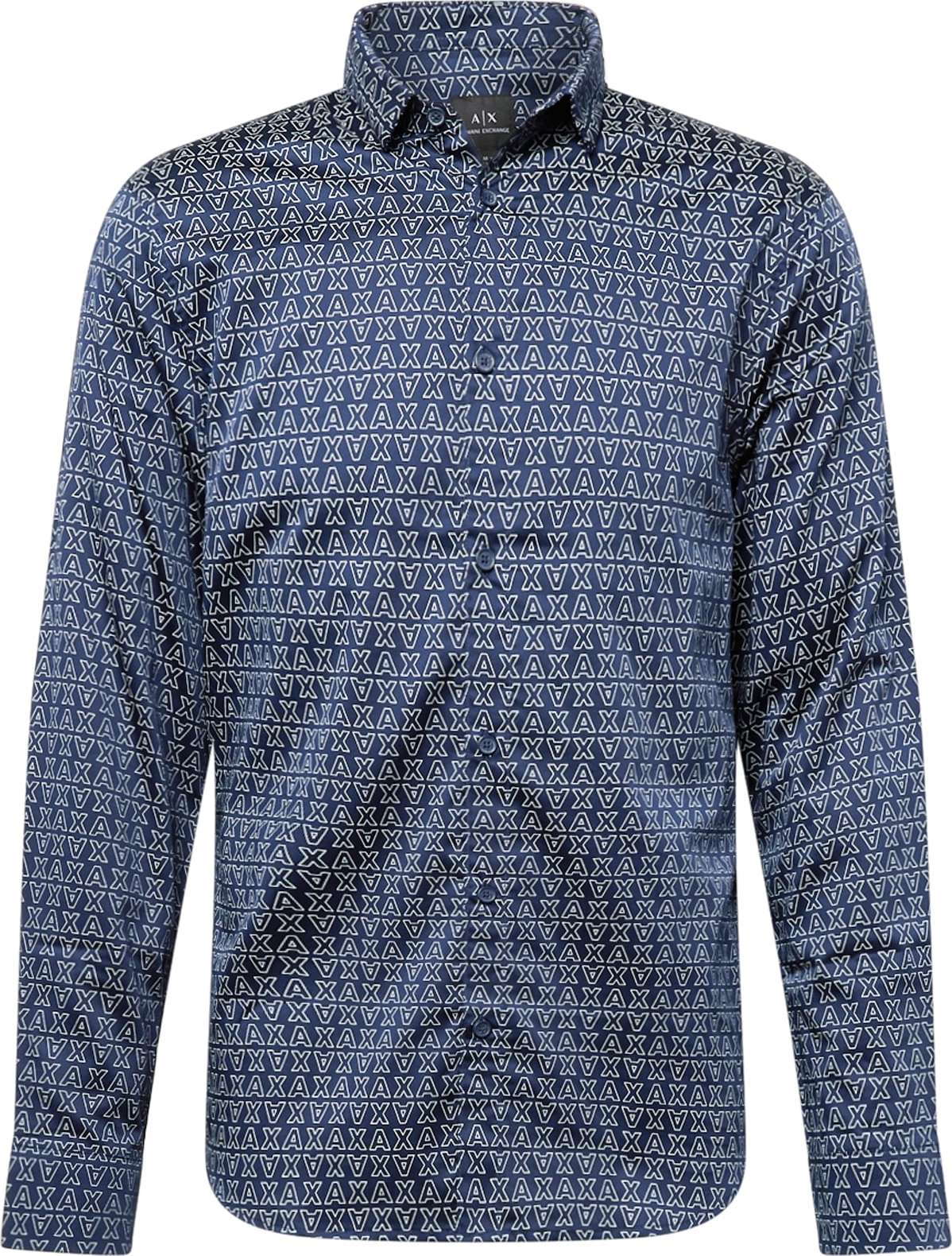 Košile Armani Exchange námořnická modř / offwhite