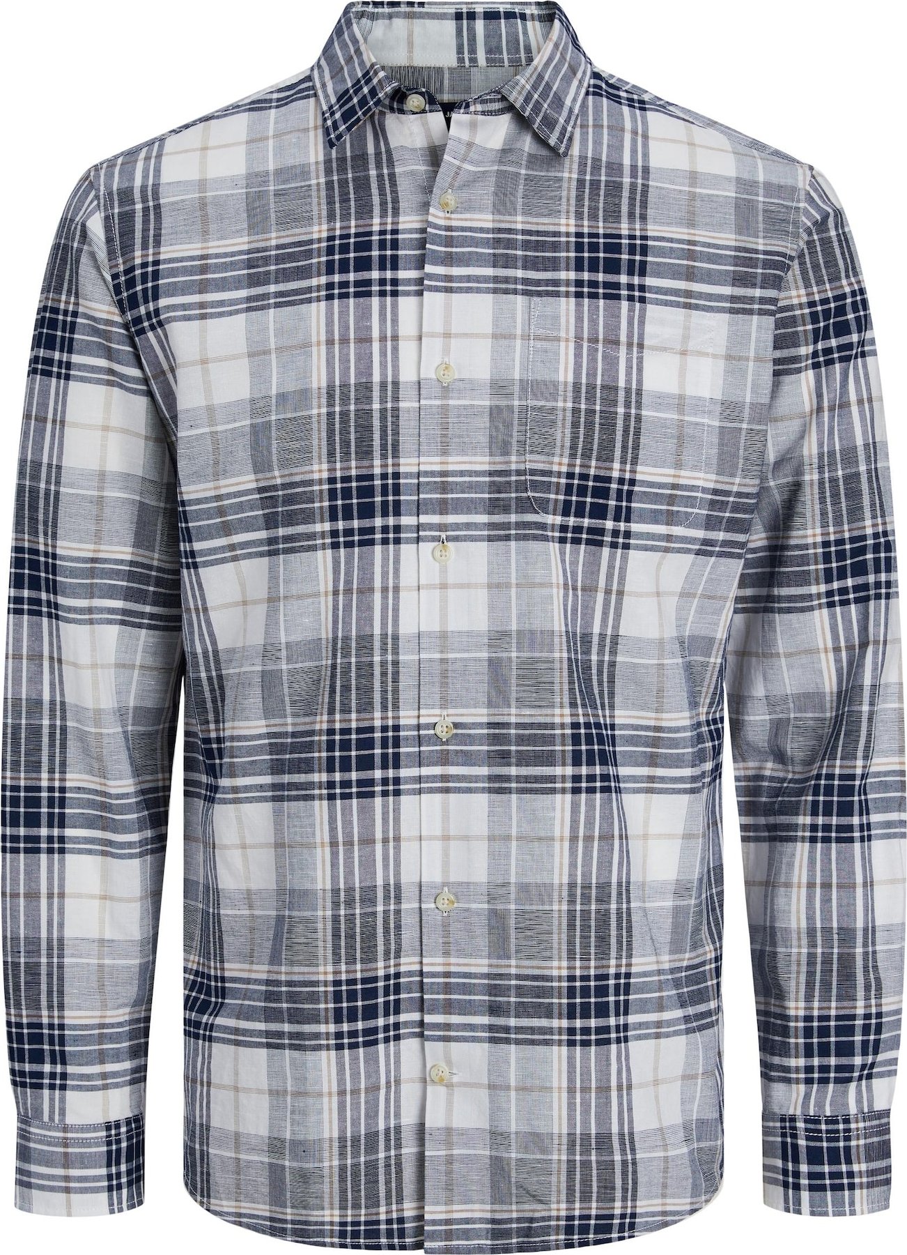 Košile 'BLUSUMMER' jack & jones tmavě béžová / námořnická modř / šedá / bílá