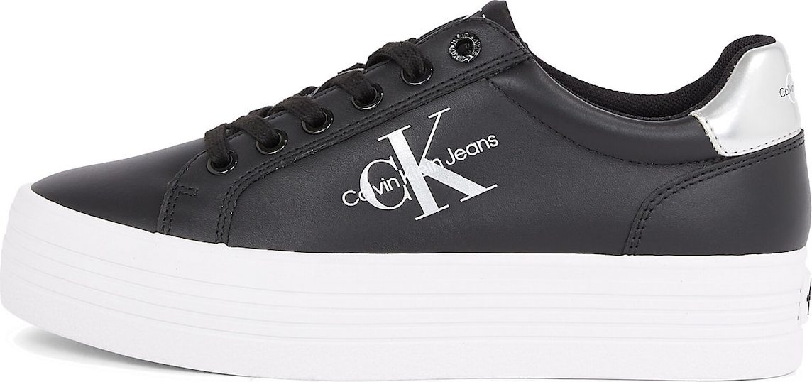 Tenisky Calvin Klein Jeans stříbrně šedá / černá