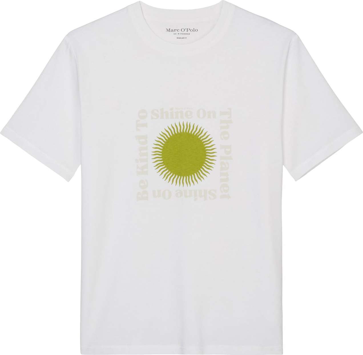 Tričko Marc O'Polo béžová / zelená / bílá